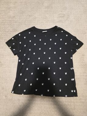 Others Follow Black Short-Sleeve Tee with White Skull Print